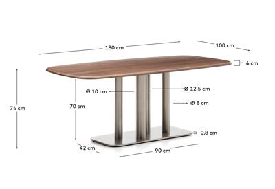 Стол La Forma (ех Julia Grup) Стол Melvar из 100% орехового шпона с основанием из стали 180 x 100 арт. 425291