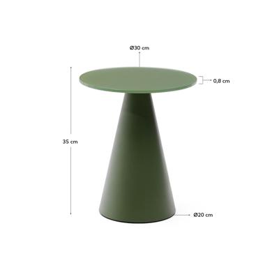 Столик La Forma (ех Julia Grup) Журнальный столик Wilshire из стекла и стали зеленый Ø30cm арт. 253557