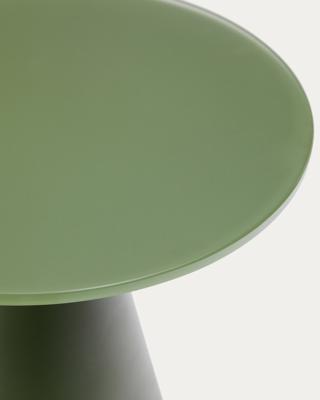 Столик La Forma (ех Julia Grup) Журнальный столик Wilshire из стекла и стали зеленый Ø30cm арт. 253557