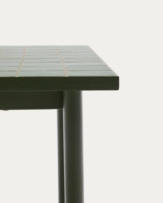 Стол La Forma (ех Julia Grup) Уличный стол Maurina из оцинкованной стали зелёного цвета с зелёной керамической плиткой 182 x 91 см арт. 261961