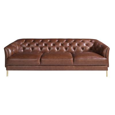 Диван Angel Cerda Диван 3-х местный 6140/KF106-3P-M1595 кожаный с золотистыми стальными ножками арт. 119311