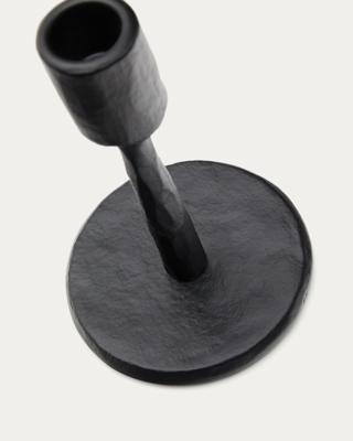 Подсвечник La Forma (ех Julia Grup) Nuvro Маленький черный алюминиевый подсвечник арт. 212489