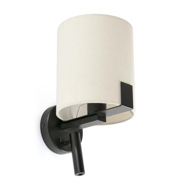 Бра Faro NILA Бра с ридером черное с белым абажуром 1xE27 LCTR 3W 3000K арт. 183167