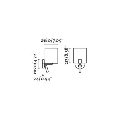 Бра Faro NILA Бра с ридером черное с белым абажуром 1xE27 LCTR 3W 3000K арт. 183167