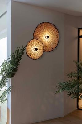 Бра Faro Настенный/потолочный светильник Costas 600 H70 черный/из ротанга арт. 152449
