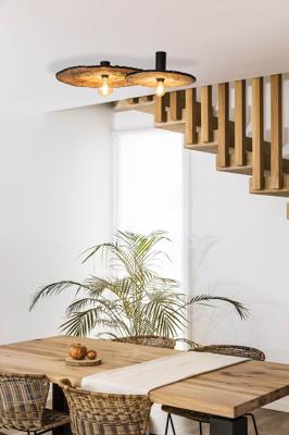 Бра Faro Настенный/потолочный светильник Costas 600 H70 черный/из ротанга арт. 152449
