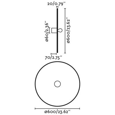 Бра Faro Настенный/потолочный светильник Costas 600 H70 черный/из ротанга арт. 152449