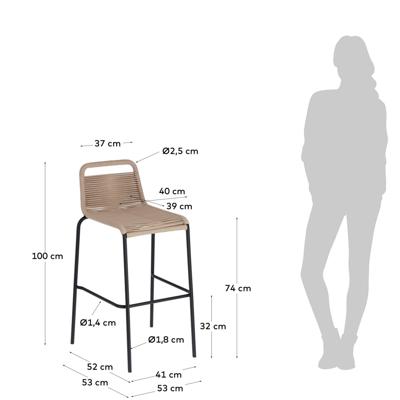 Стул барный La Forma (ех Julia Grup) Барный стул Glenville 74 см бежевый арт. 081776