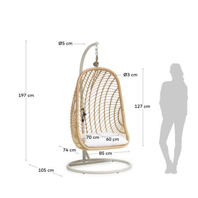 Кресло подвесное La Forma (ех Julia Grup) Подвесное кресло Ekaterina ротанг на светло-серой подставке арт. 100039