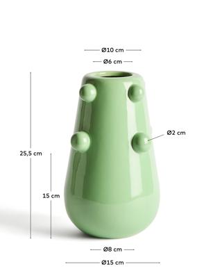 Ваза La Forma (ех Julia Grup) Ваза Odra из зеленой керамики с глянцевой отделкой, 25,5 см арт. 482435