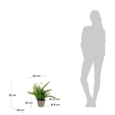 Цветок La Forma (ех Julia Grup) Flower Искусственный папоротник в горшке из цемента 35см арт. 081754
