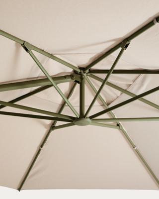 Зонт La Forma (ех Julia Grup) Бежевый консольный зонт Noli с зеленой алюминиевой конструкцией, 300 x 420 см арт. 483373