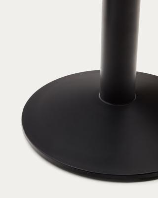 Стол барный La Forma (ех Julia Grup) Высокий барный стол Saura из черного металла со столешницей из белой терраццо арт. 193324