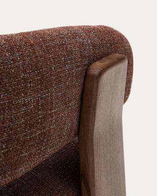 Кресло La Forma (ех Julia Grup) Granite Кресло из коричневого шенилла и массива ясеня в отделке орех арт. 207787