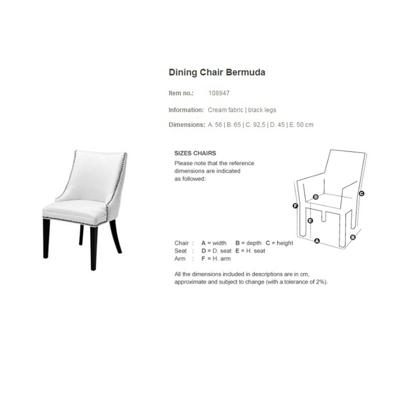 Стул Eichholtz Обеденный стул Bermuda арт. 108947