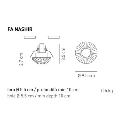Встраиваемый светильник AXOLIGHT  Встраиваемый светильник FA NASHIR 12V арт. FANASHIRCSTR12V