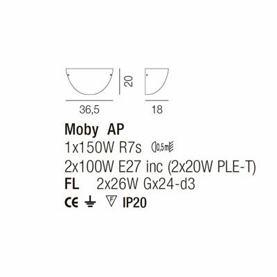 Бра Vistosi Настенный светильник AP MOBY VE арт. AP MOBY VE