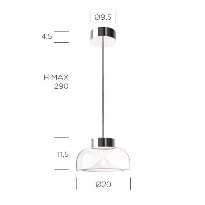 Подвесной светильник Leucos Подвесной светильник Aella Mini 20 S Antique Glass арт. 0008840
