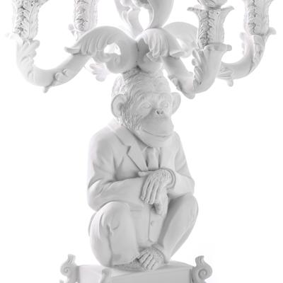 Подсвечник Seletti Канделябр Burlesque Chimp White арт. 14870 BIA
