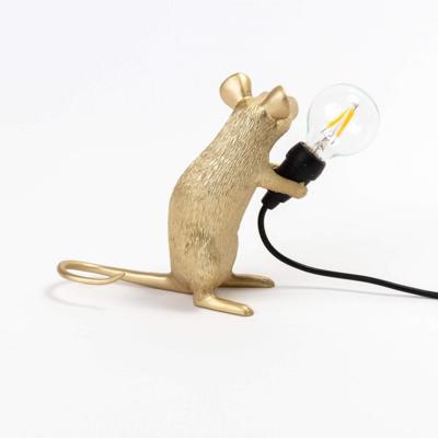Лампа Seletti Настольная лампа Mouse Lamp Sitting GOLD USB арт. 15231