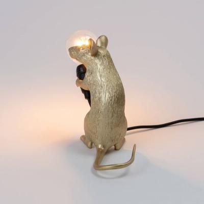 Лампа Seletti Настольная лампа Mouse Lamp Sitting GOLD USB арт. 15231