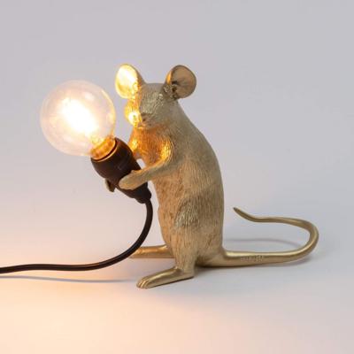Лампа Seletti Настольная лампа Mouse Lamp Sitting GOLD USB арт. 15231