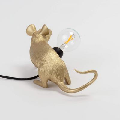 Лампа Seletti Настольная лампа Mouse Lamp Sitting GOLD USB арт. 15231