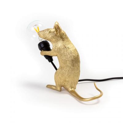 Лампа Seletti Настольная лампа Mouse Lamp Sitting GOLD USB арт. 15231