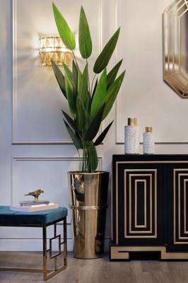 Кашпо Garda Decor 13RXFP3117-GOLD Кашпо высокое напольное цвет золото d.35*70см арт. 13RXFP3117-GOLD