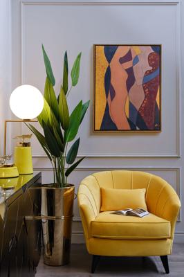 Кашпо Garda Decor 13RXFP3117-GOLD Кашпо высокое напольное цвет золото d.35*70см арт. 13RXFP3117-GOLD