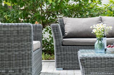 Лаунж зона 4SIS "Капучино Сингл" лаунж-зона из искусственного ротанга, цвет графит арт. KSS2C2T-4-SET graphite