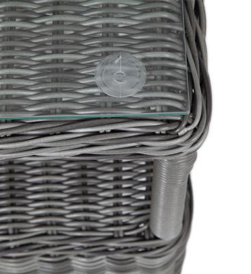 Стол журнальный 4SIS "Форио" столик кофейный из искусственного ротанга, цвет графит арт. YH-S4676W-2 graphite