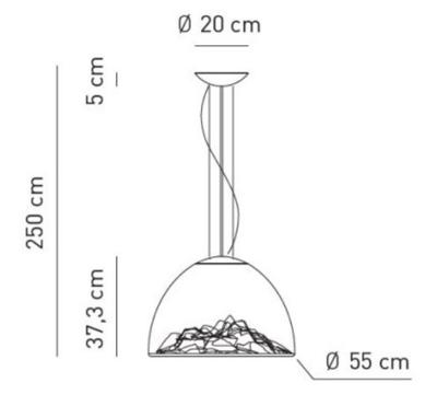 Подвесной светильник AXOLIGHT  Подвесной светильник SP Mountain amber/gold арт. SPMountainAM/OR/LED