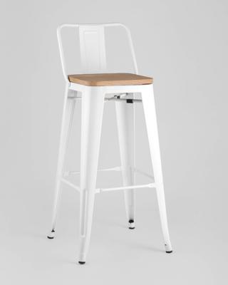 Стул барный Stool Group Стул барный TOLIX WOOD со спинкой белый глянцевый арт. УТ000000675