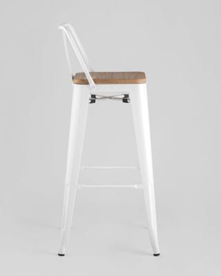 Стул барный Stool Group Стул барный TOLIX WOOD со спинкой белый глянцевый арт. УТ000000675