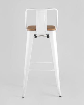 Стул барный Stool Group Стул барный TOLIX WOOD со спинкой белый глянцевый арт. УТ000000675