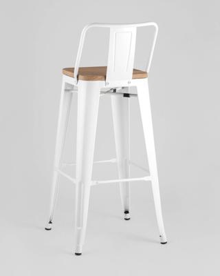 Стул барный Stool Group Стул барный TOLIX WOOD со спинкой белый глянцевый арт. УТ000000675