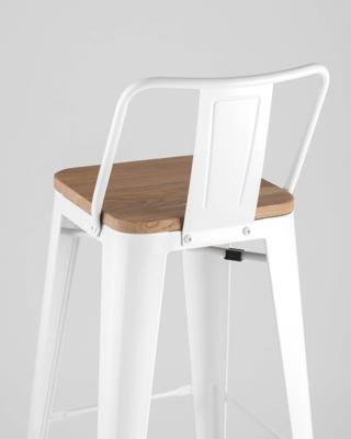 Стул барный Stool Group Стул барный TOLIX WOOD со спинкой белый глянцевый арт. УТ000000675