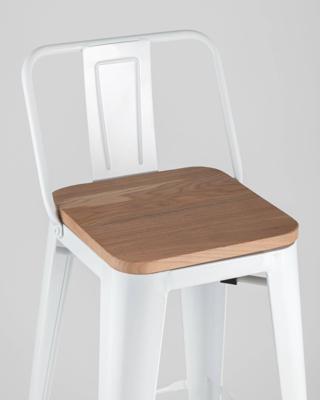 Стул барный Stool Group Стул барный TOLIX WOOD со спинкой белый глянцевый арт. УТ000000675