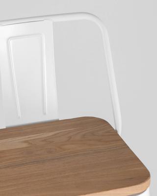 Стул барный Stool Group Стул барный TOLIX WOOD со спинкой белый глянцевый арт. УТ000000675