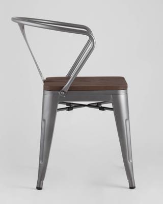Стул Stool Group Стул TOLIX ARM WOOD с подлокотниками серебристый арт. УТ000001861