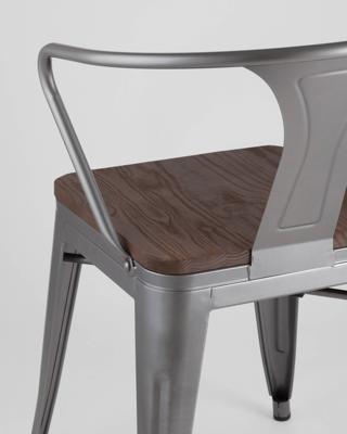 Стул Stool Group Стул TOLIX ARM WOOD с подлокотниками серебристый арт. УТ000001861