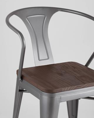 Стул Stool Group Стул TOLIX ARM WOOD с подлокотниками серебристый арт. УТ000001861