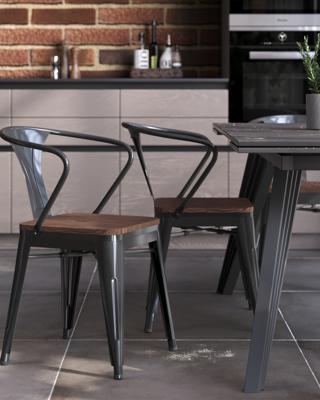 Стул Stool Group Стул TOLIX ARM WOOD с подлокотниками черный арт. УТ000001862