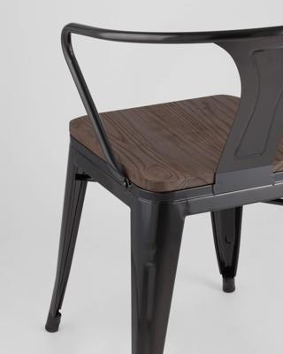 Стул Stool Group Стул TOLIX ARM WOOD с подлокотниками черный арт. УТ000001862