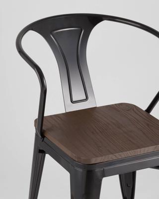 Стул Stool Group Стул TOLIX ARM WOOD с подлокотниками черный арт. УТ000001862