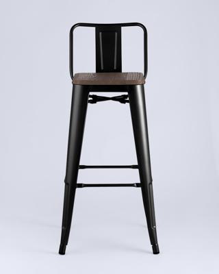 Стул барный Stool Group Стул барный TOLIX WOOD со спинкой черный глянцевый арт. УТ000000676