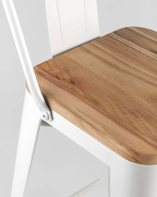 Стул полубарный Stool Group Стул полубарный TOLIX WOOD со спинкой белый глянцевый арт. УТ000001190