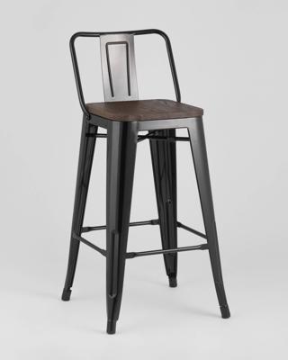 Стул полубарный Stool Group Стул полубарный TOLIX WOOD со спинкой черный глянцевый арт. УТ000000843