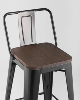 Стул полубарный Stool Group Стул полубарный TOLIX WOOD со спинкой черный глянцевый арт. УТ000000843